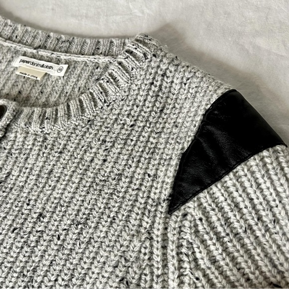 NEW Paper Denim & Cloth Beige Flecked Wool Button Up Cardigan Sweater - Picture 6 of 15